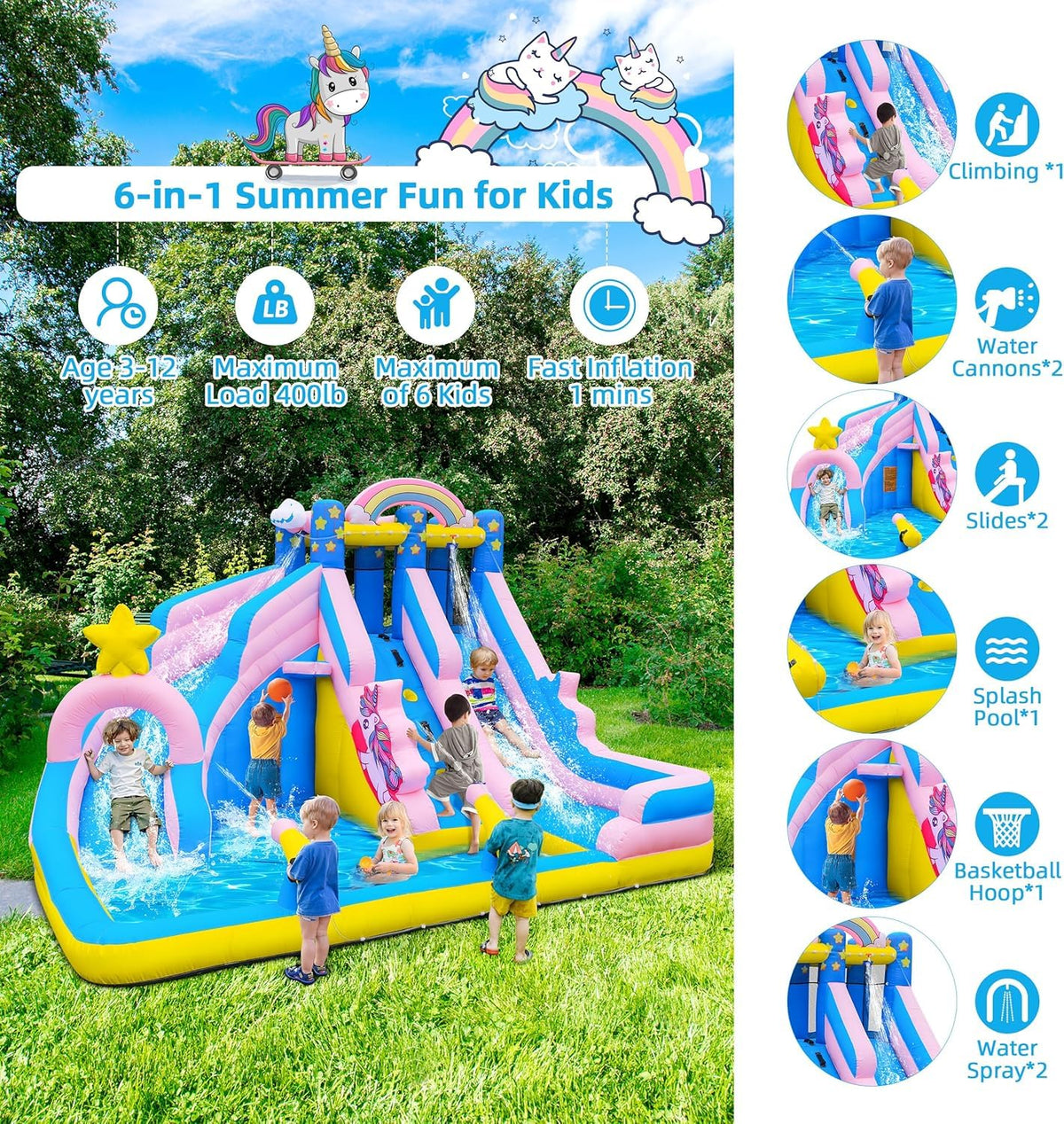 TOAOB water slide with climbing wall demonstrates safe, durable design