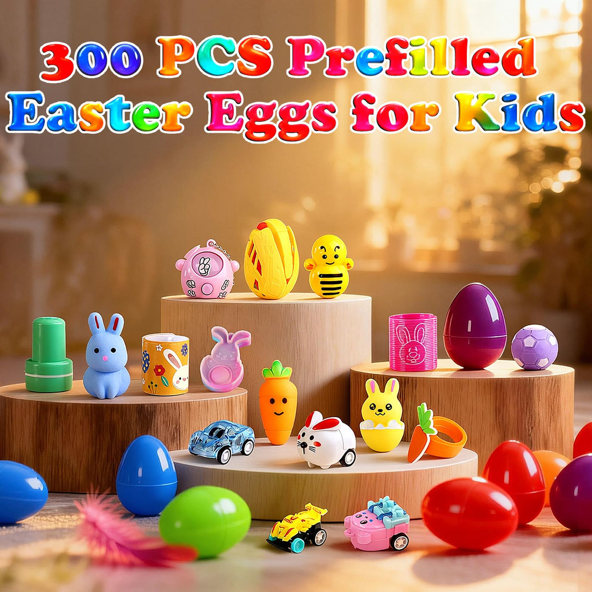 TOAPER colorful eggs with assorted toys grab kids' attention during Easter