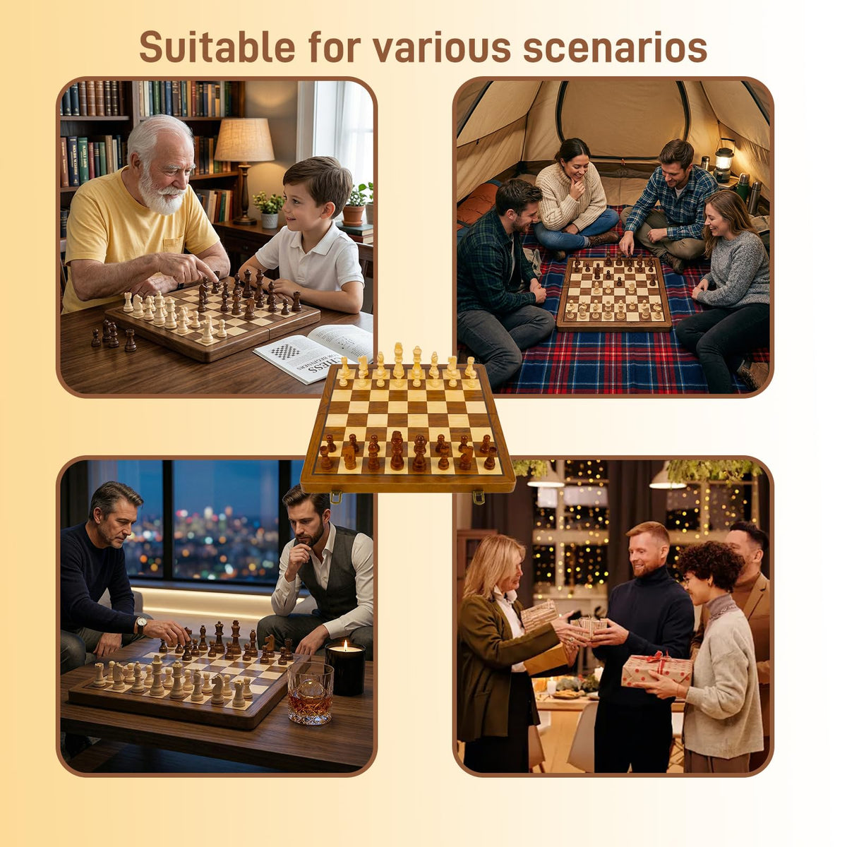 Tobaisaa travel chess set suitable for adults and kids for on-the-go gaming