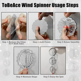 ToBeAce 3.9-inch wind spinners offer eye-catching decor and deterrence
