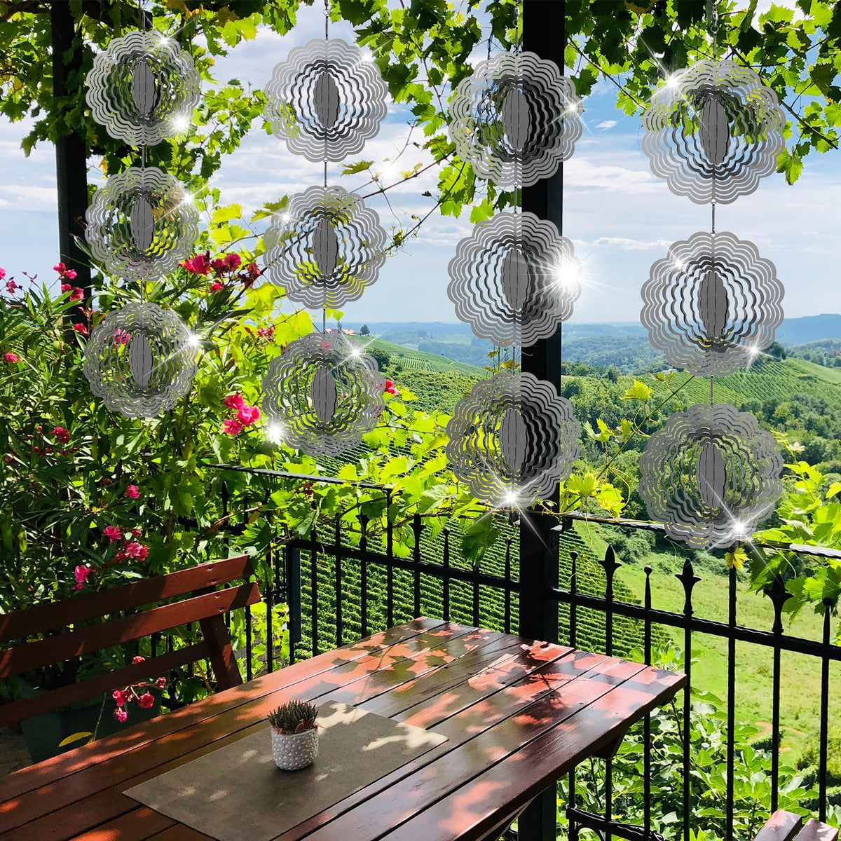 ToBeAce double-sided mirror discs deter birds safely with sunlight reflection