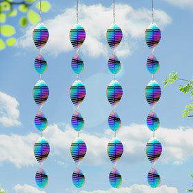 ToBeAce rainbow 3D wind spinner outer view with sunlight reflections for garden decor.