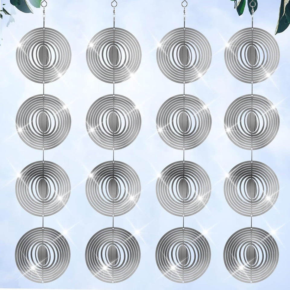 ToBeAce round mirror discs assembled reflecting sunlight to deter birds from windows and gutters.