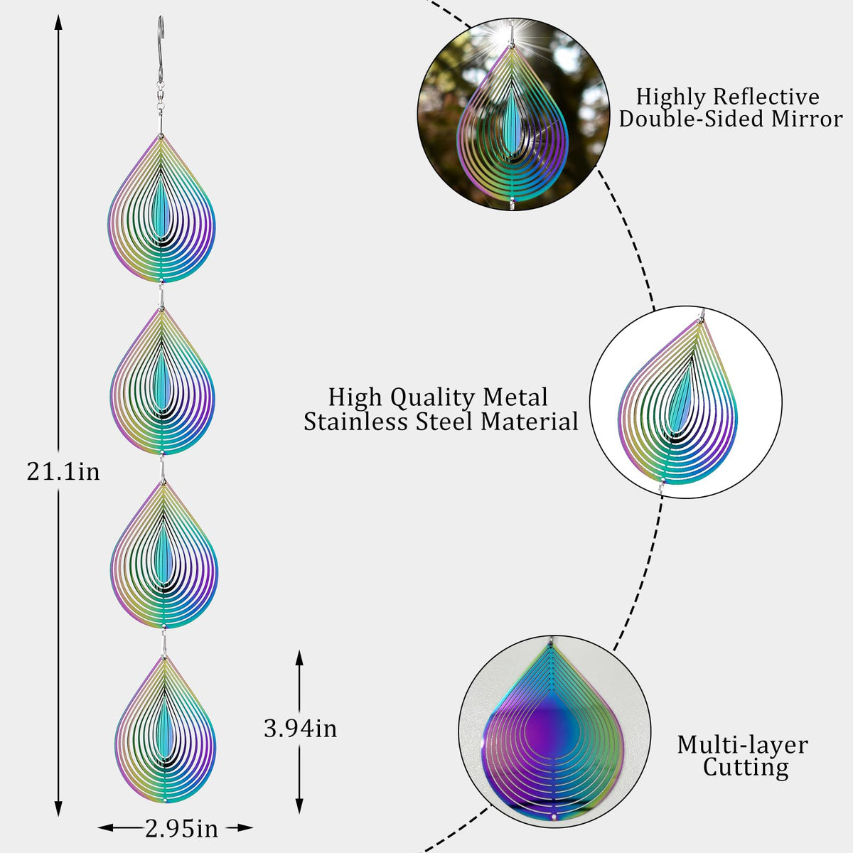 ToBeAce water droplet disc reflects sunbeams to repel pests.