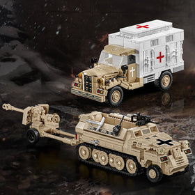 Tobocoy Sd.Kfz.251 Halftrack, rotating gun, perfect for dynamic display and play.
