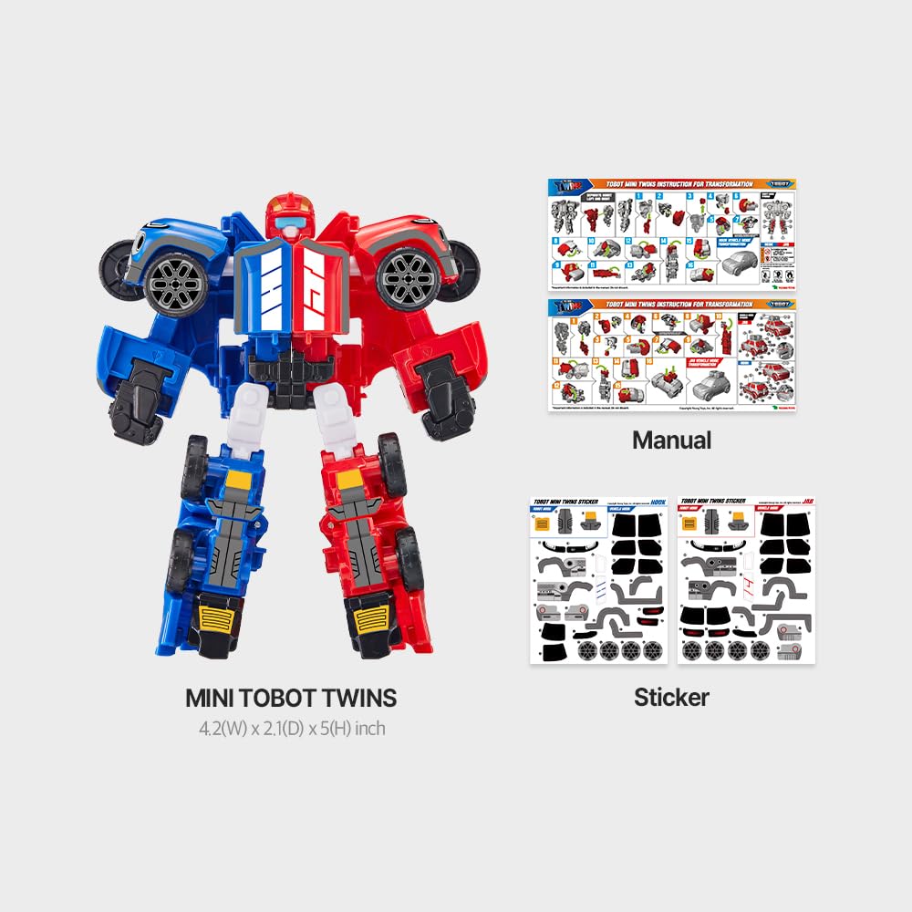 TOBOT Mini Twins in vehicle mode for action-filled play sessions.