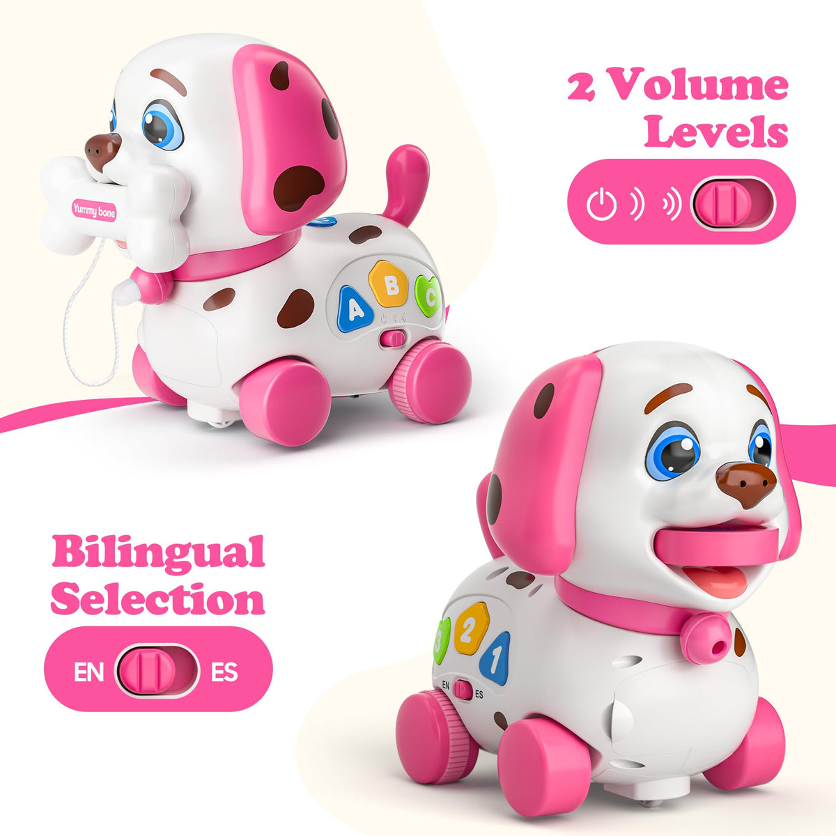 ToddlerCley 4-in-1 Musical Puppy Toy durable ABS material for safe play