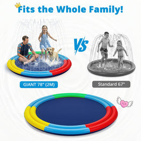 ToddlerCley Splash Pad features a non-slip BPA-free PVC base for safe footing.