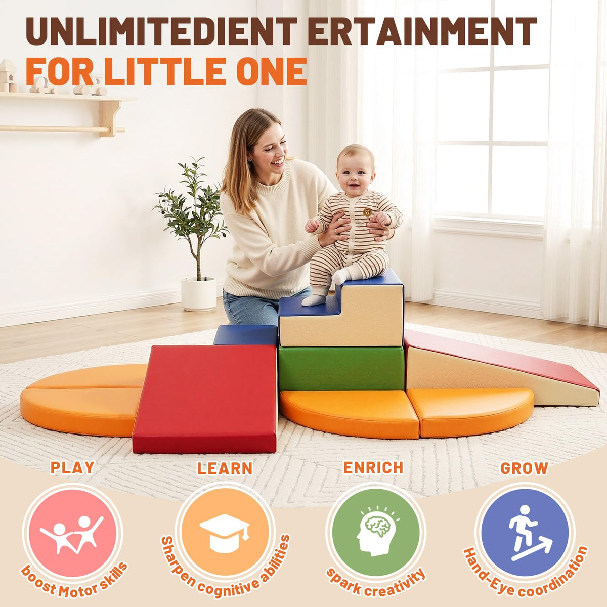 TODIBY colorful surface blocks support color recognition and spatial learning.