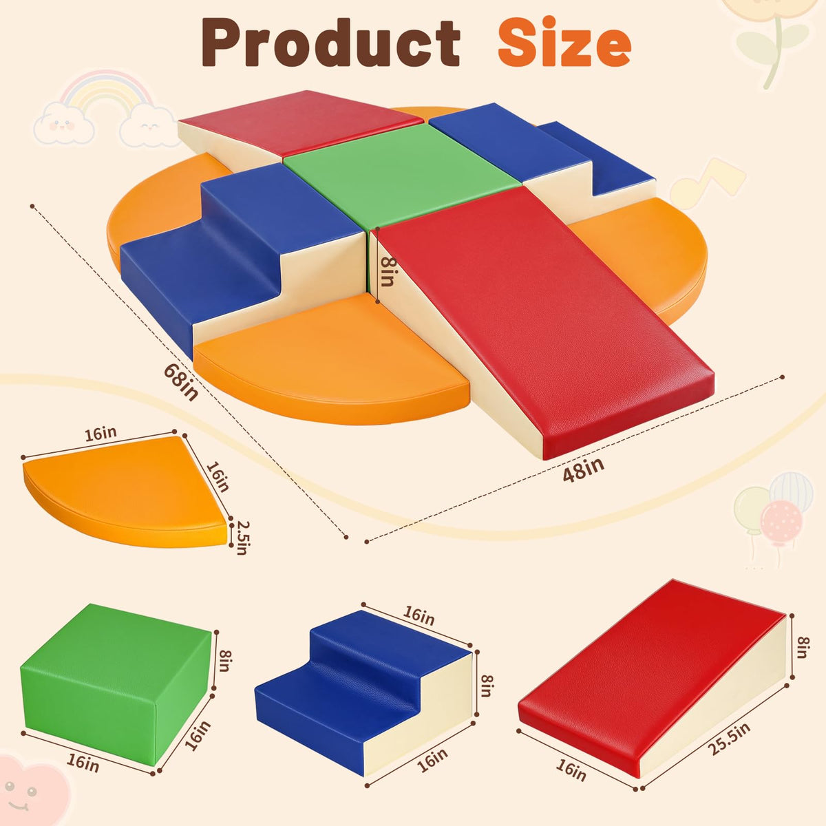 TODIBY stackable foam blocks show compact storage and quick rearrangement.