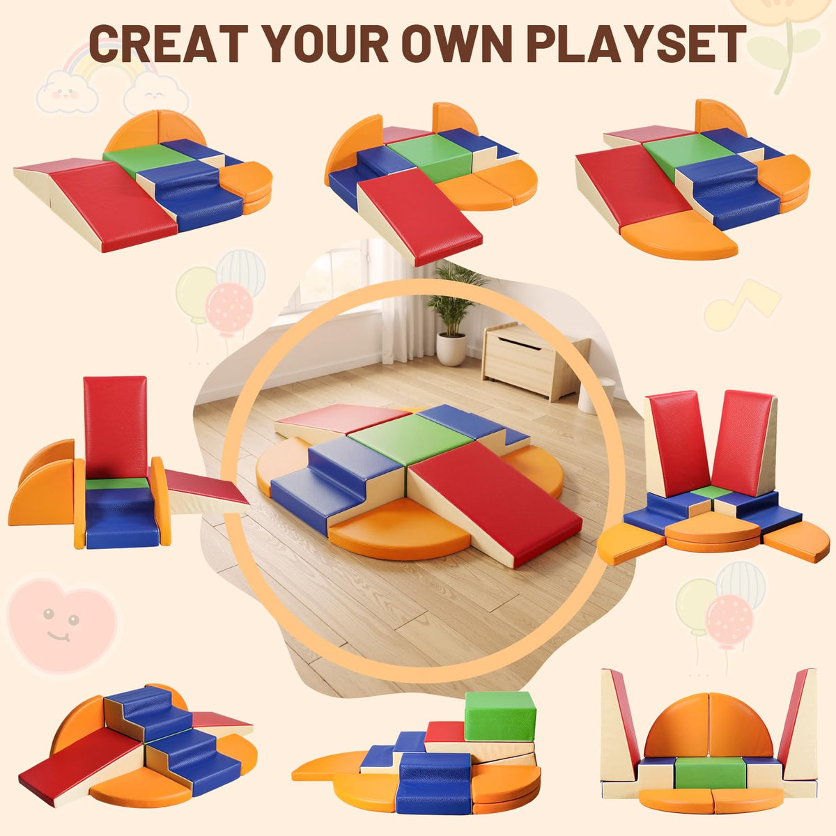 TODIBY waterproof easy-clean blocks ensure quick maintenance after play sessions.