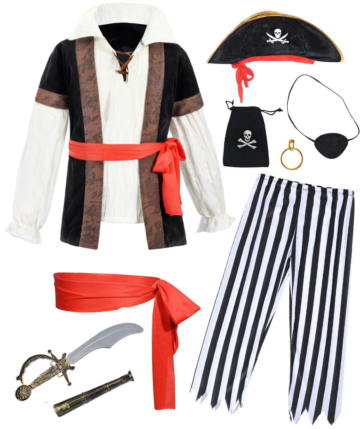 TOGROP pirate costume coat for kids, ideal for imaginative pirate adventures