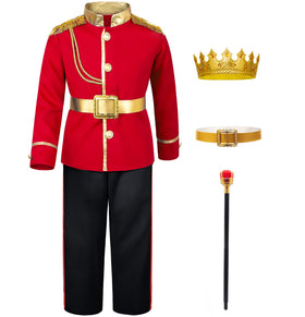 TOGROP Prince Charming costume top with golden buttons for a regal look and durable wear