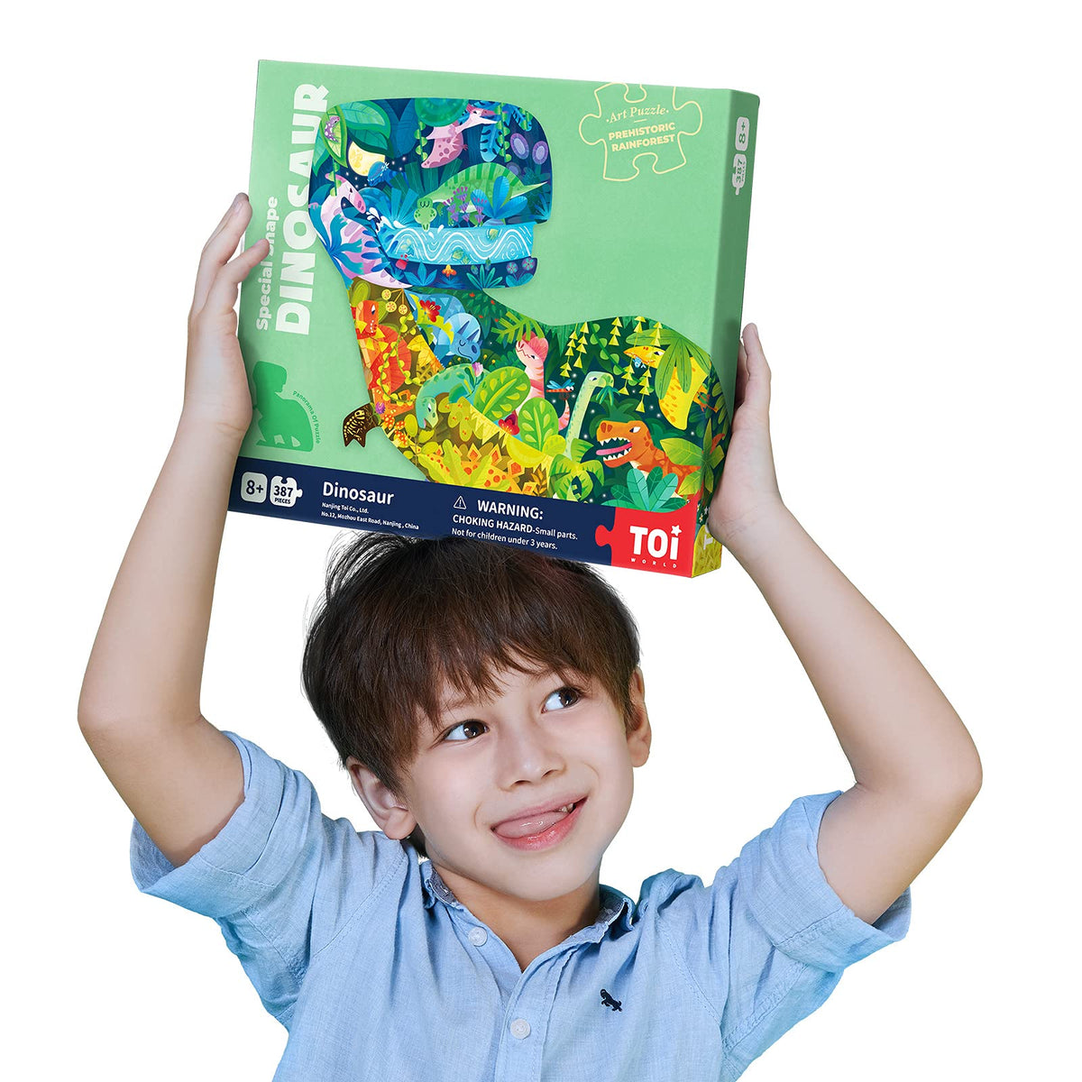 Toi dinosaur floor puzzle: large layout supports immersive play and shared focus.