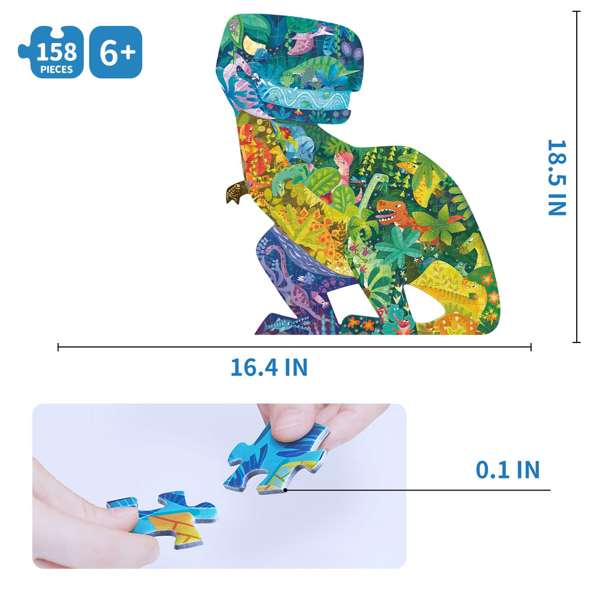 Toi dinosaur floor puzzle: rhinoceros shape supports problem-solving and cooperative play.