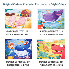 Toi Leveled Puzzles Animals Theme features colorful characters for playful learning.