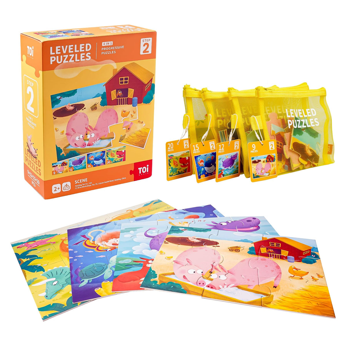Toi Leveled Puzzles Step 2 Pack supports growing confidence with gradual difficulty.