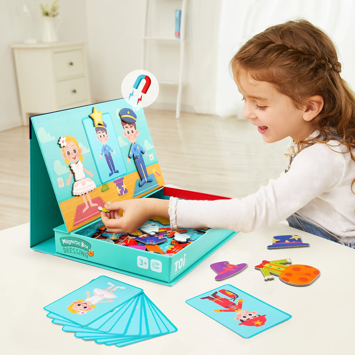 Toi magnetic puzzles pieces help develop color and shape recognition during play