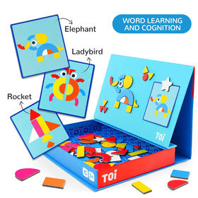 Toi color and shape matching puzzles on the board