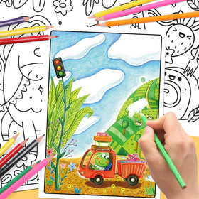 Toidgy 12-color pencil set offering smooth color laydown for kids and teens.