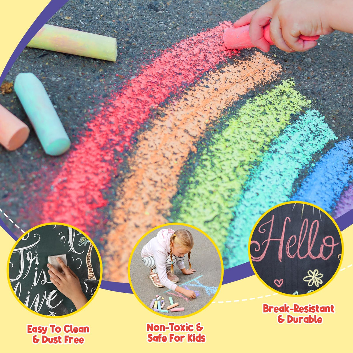 Toidgy five-color palette chalks ideal for group play and murals.