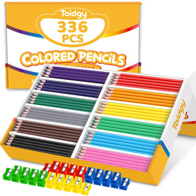 Toidgy 336-pack colored pencils in twelve colors for classroom creativity and shading