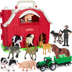 Toidgy big red barn playset for imaginative farm role play and hands-on learning.