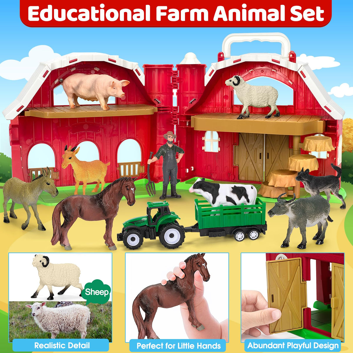 Toidgy cow figure supports pretend farming and role-playing fun.