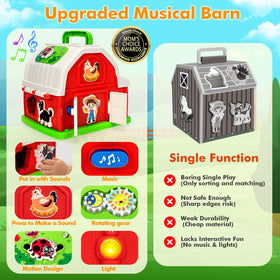 Toidgy interactive barn lights and music engage early learners during playtime.