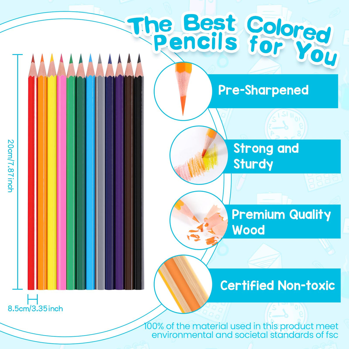Toidgy non-toxic wood pencils meet safety standards for young artists.