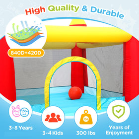 Toiyjofe bounce house with basketball hoop and dart game for kids