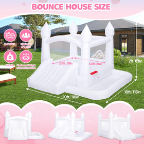 Toiyjofe bounce house side view with secure mesh enclosure for toddlers
