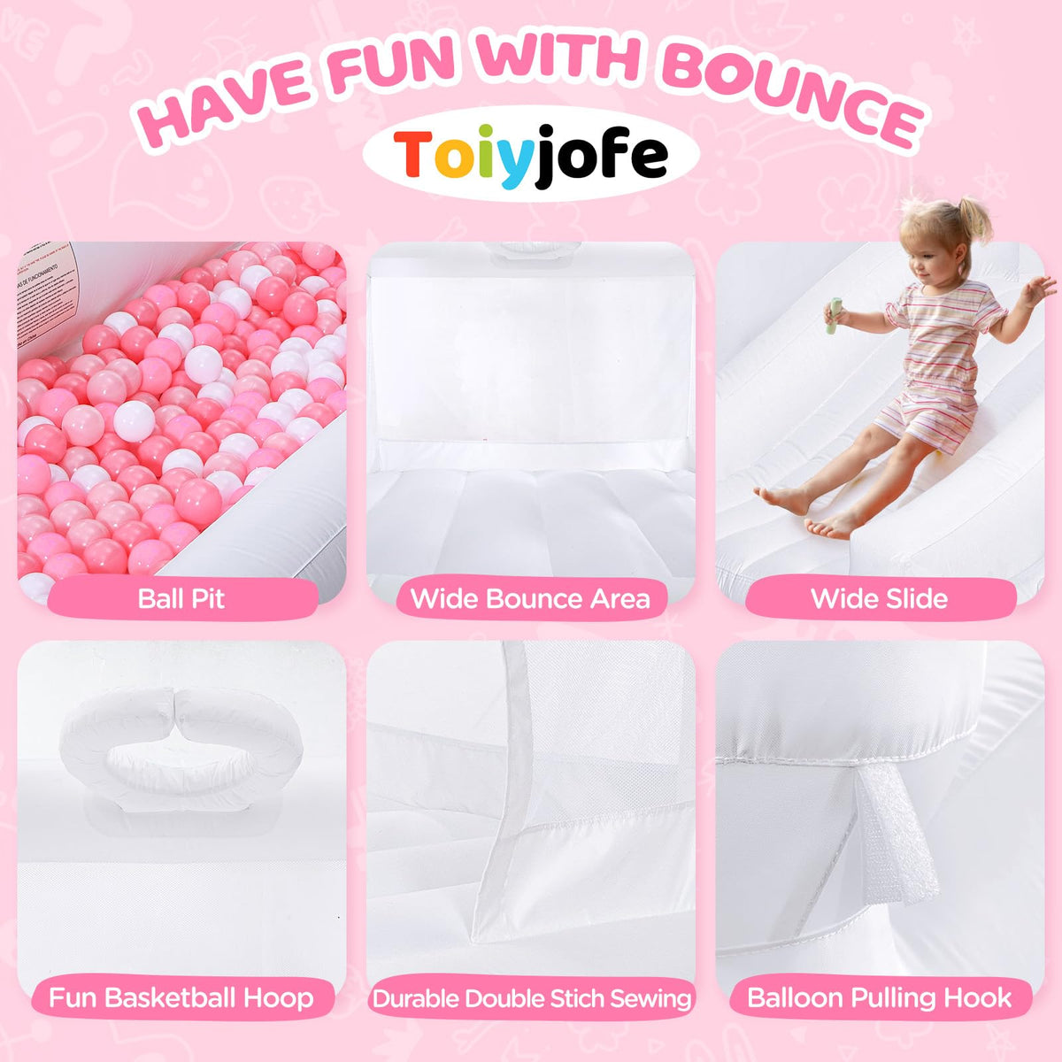 Toiyjofe bounce house slide attachment adds backyard fun