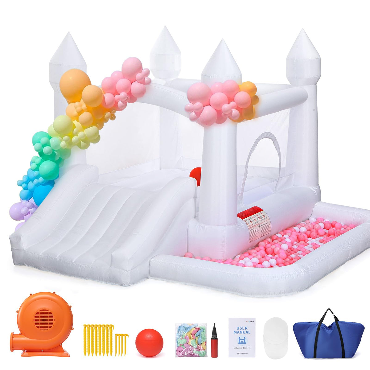 Toiyjofe white bounce house suited for weddings and events as decor