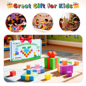 TOKBLOK magnetic blocks invite collaborative parent-child play and storytelling.