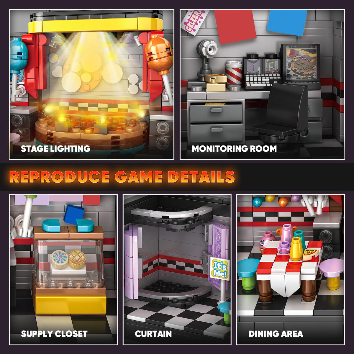 Tokmoc Pro security room set curtain detail, enhances scene-building imagination