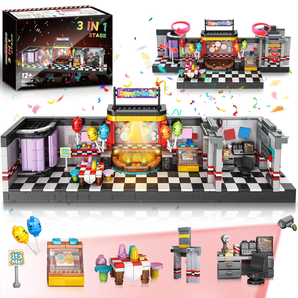 Tokmoc Pro security room building set main stage view, sparks imaginative play