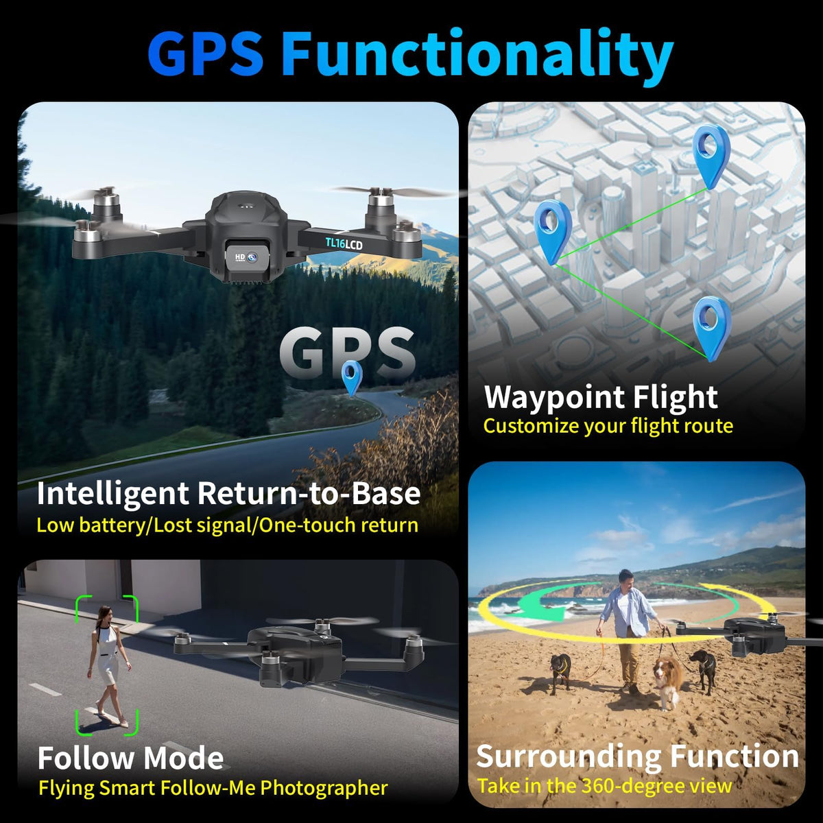 Tolatoyus Drones foldable design for easy portability.