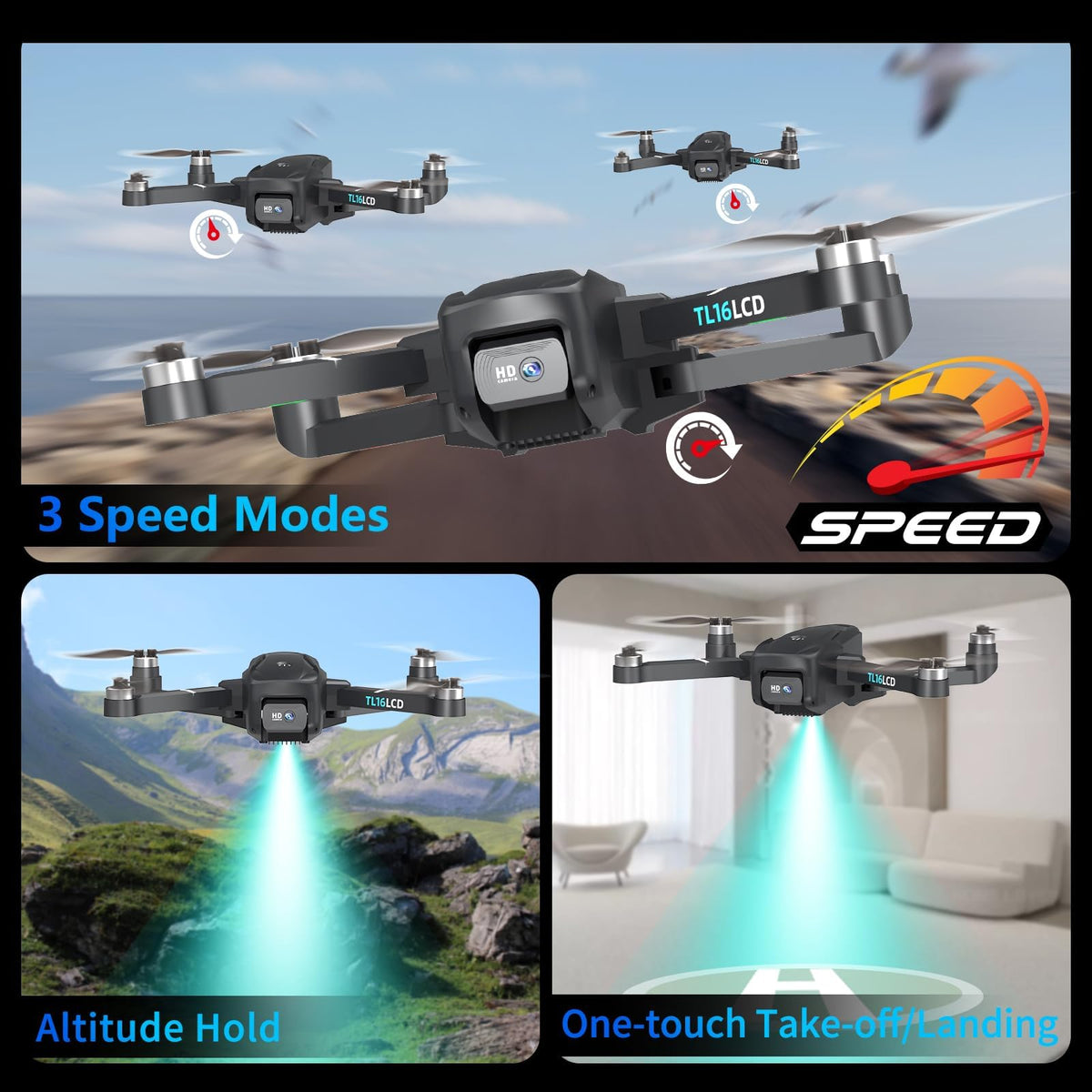 Tolatoyus Drones lightweight under 249g for travel-friendly use.