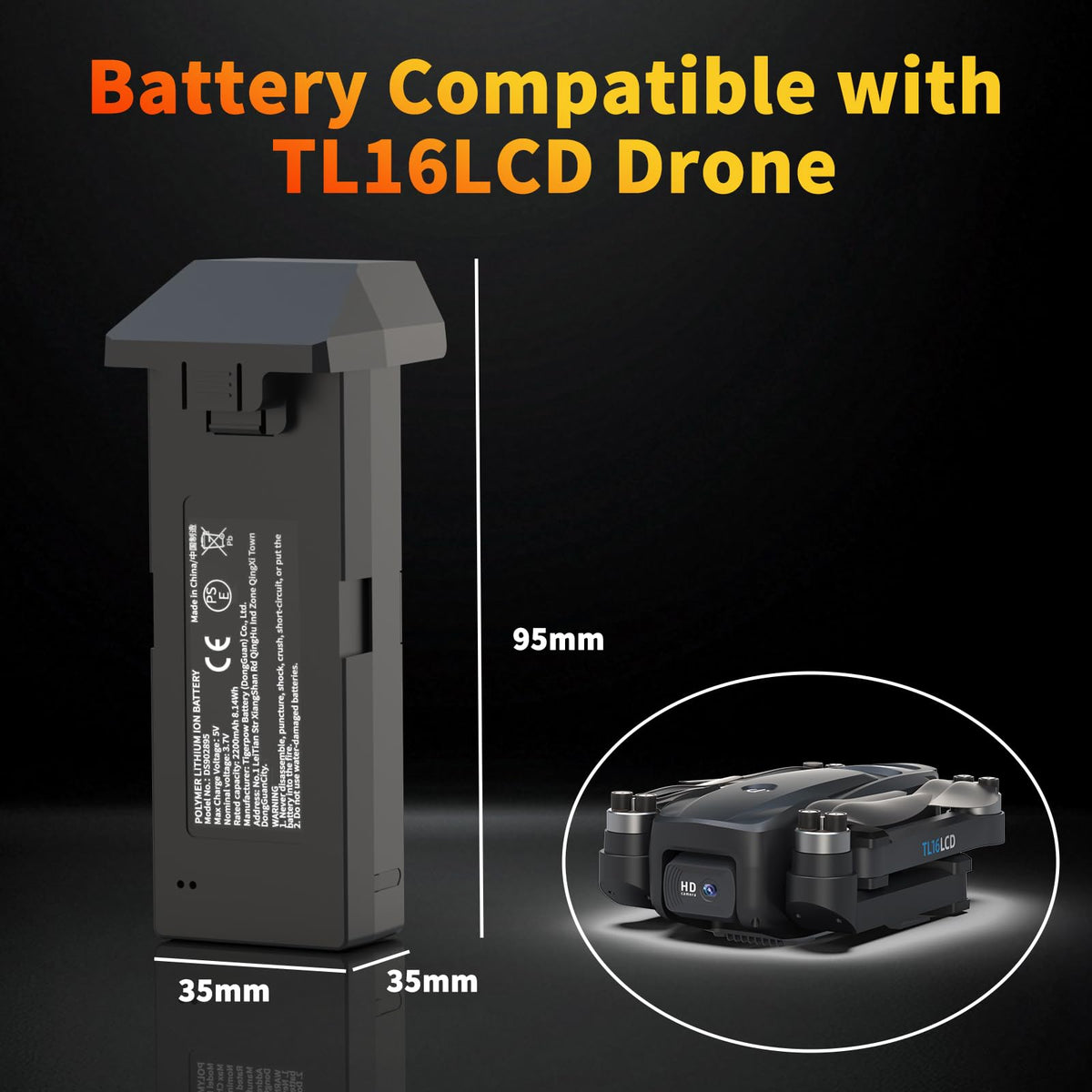 Tolatoyus TL16LCD battery packaging designed for safe storage and transport.