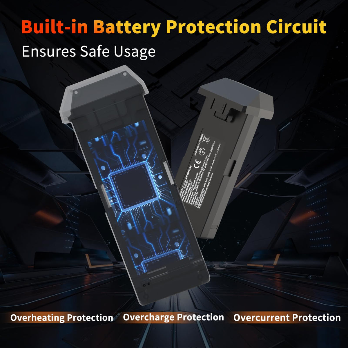 Tolatoyus TL16LCD battery with rugged plastic shell for durability.