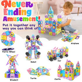 Tolnetr magnetic tiles boost color and shape recognition during creative builds.