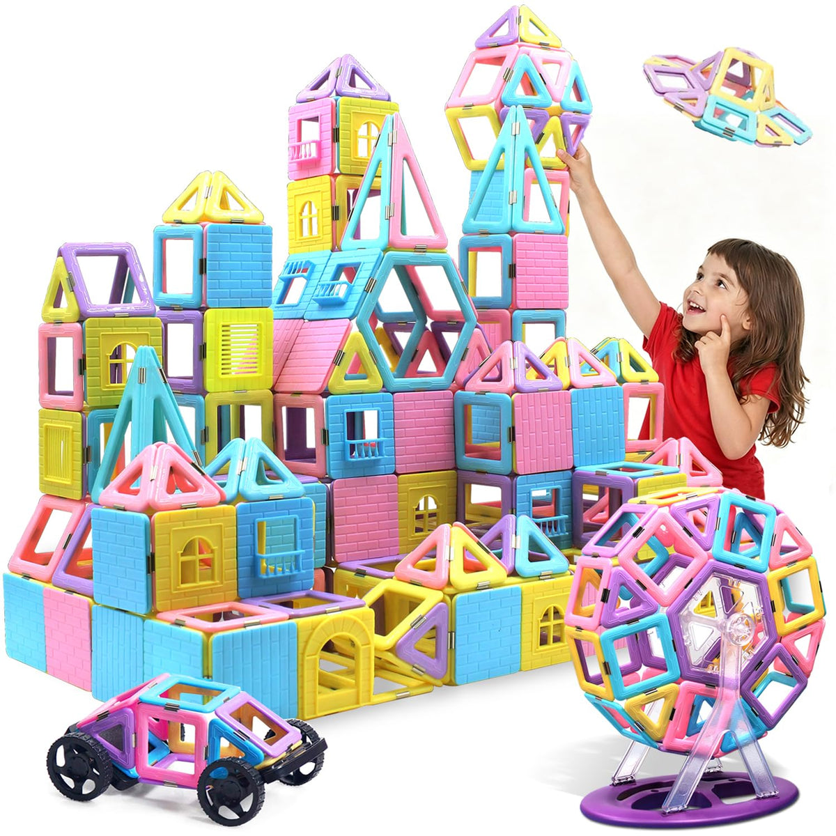 Tolnetr macaron castle tiles for imaginative play and early spatial skills.