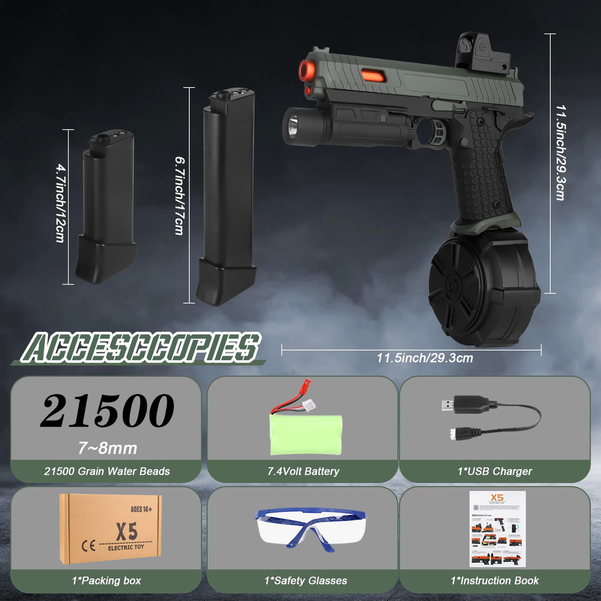 Tomatong Gel Toys X5 drum-hopper enables dynamic shooting in competitions.