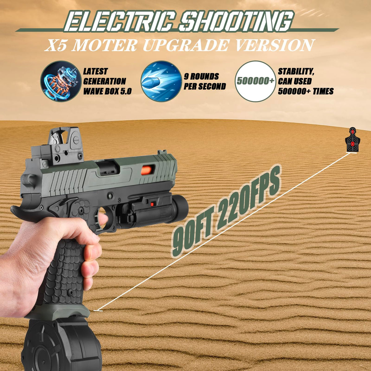 Tomatong Gel Toys X5 short-hopper enables quick, close-range volleys in games.