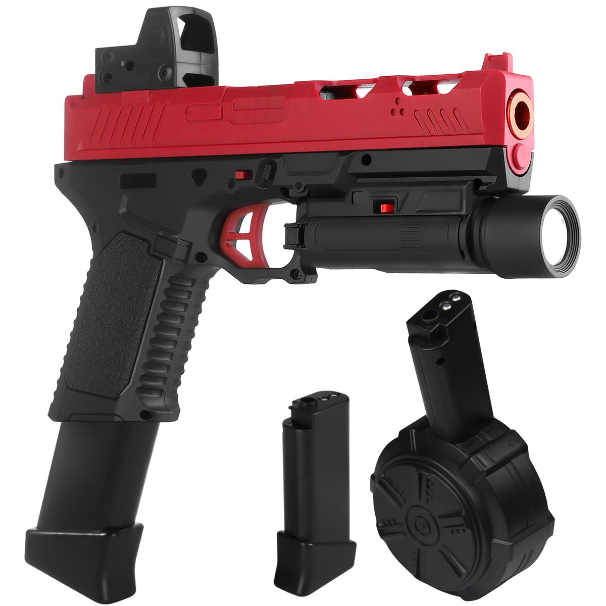 Tomatong X8 gel toy with drum hopper for fast-action play.