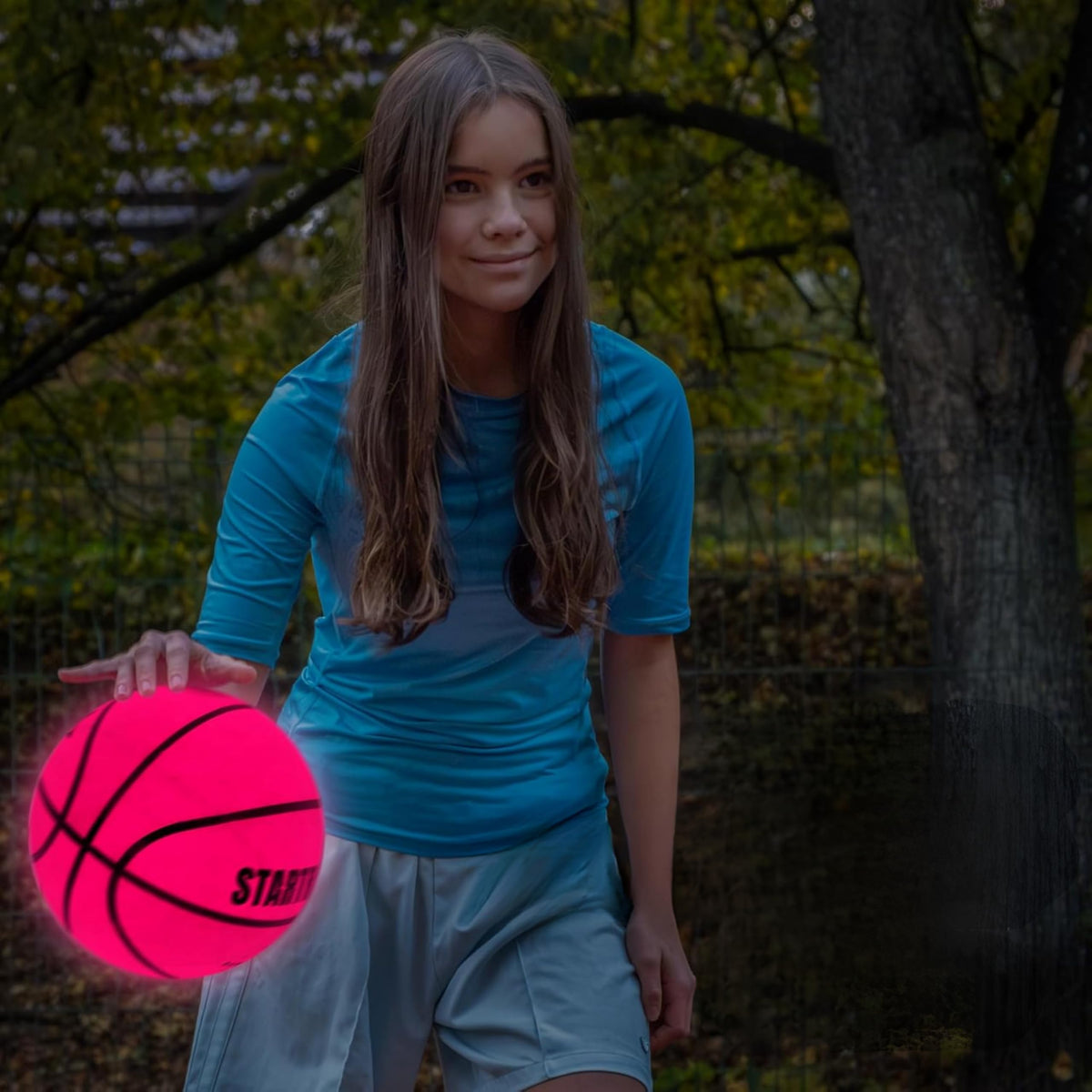 TOMLEON glow basketball aids drills and after-dark practice