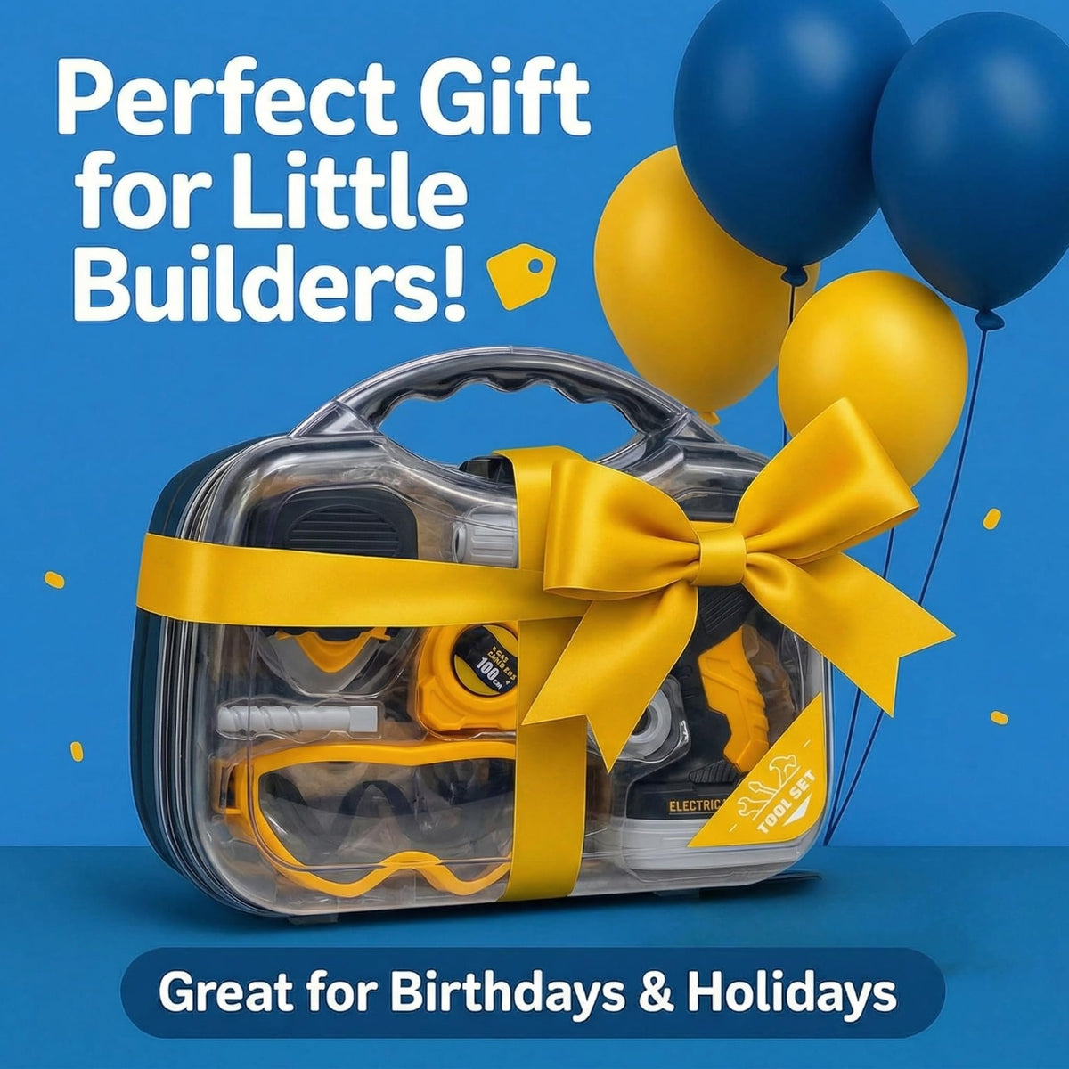 TOMLEON carrying case keeps tools organized for on the go pretend play