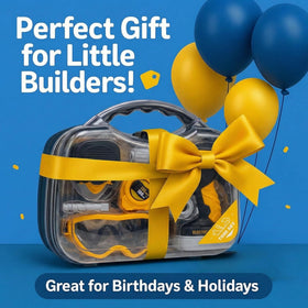 TOMLEON carrying case keeps tools organized for on the go pretend play