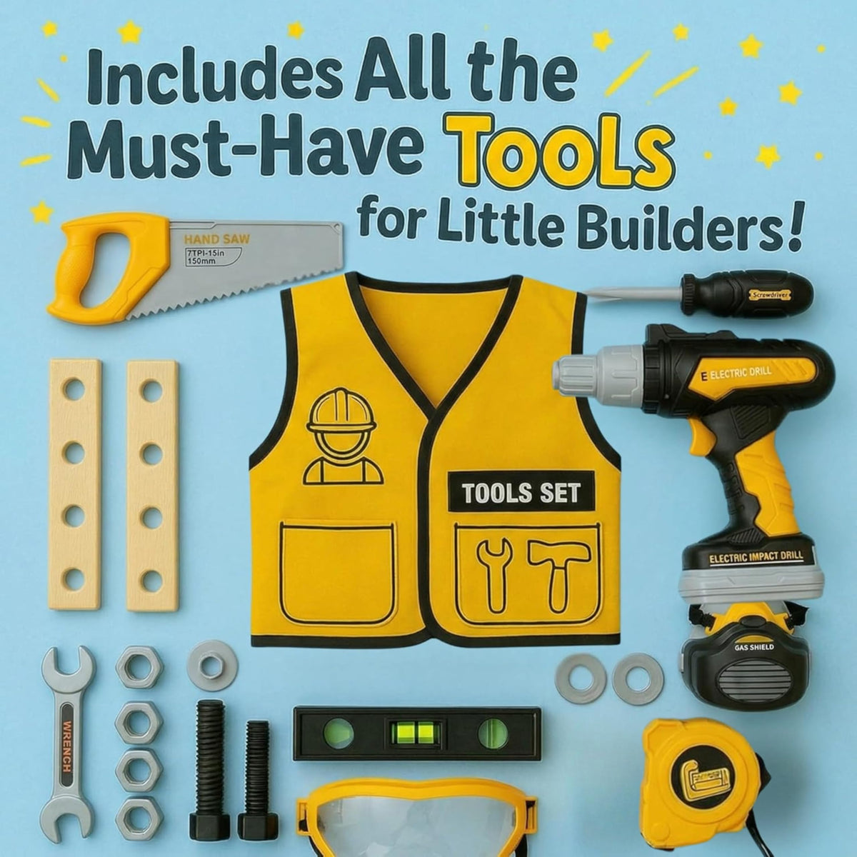 TOMLEON construction vest adds role play realism while keeping kids comfortable